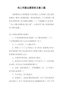 向上司提出离职的文案2篇