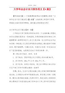 大学毕业会计实习报告范文【4篇】