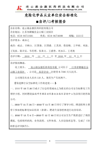 安全标准化自评考核报告