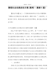 暑假社会实践活动方案(案例)（最新5篇）