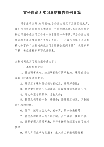 文秘岗尚无实习总结报告范例5篇