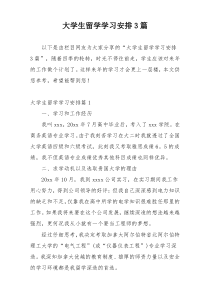 大学生留学学习安排3篇