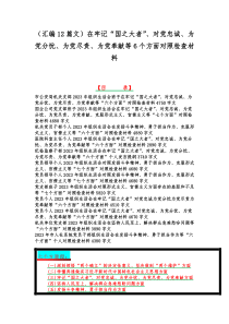 （汇编12篇文）在牢记“国之大者”、对党忠诚、为党分忧、为党尽责、为党奉献等6个方面对照检查材料