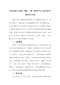 XX县处级以上党委党组工委理论学习中心组2023年理论学习方案