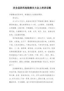 在全县防汛抢险救灾大会上的讲话稿