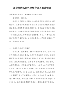 在全市防汛抗灾视频会议上的讲话稿