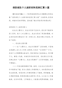 消防部队个人剖析材料范例汇聚3篇