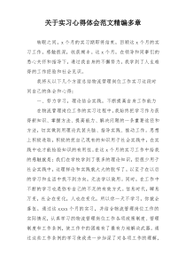 关于实习心得体会范文精编多章