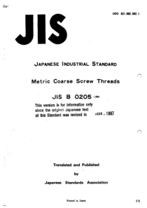 JIS B0205-1982 英文版 Metric Coarse Screw Threads