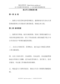 某公司工资制度方案