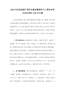 2023年纪检监察干部队伍教育整顿学习心得体会研讨发言材料1300字文稿