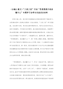 （合编2篇文）“三抓三促”行动“思想要提升我该懂什么”专题学习会研讨交流发言材料