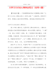 大学习大讨论心得体会范文（实用4篇）