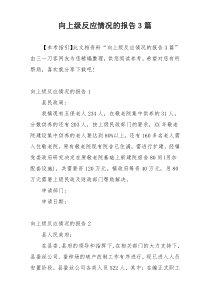 向上级反应情况的报告3篇