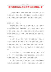 新进教师培训心得体会范文参考精编4篇