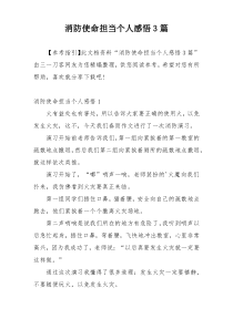 消防使命担当个人感悟3篇