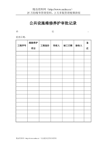 物业管理表格-公共设施维修养护审批记录