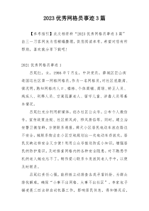 2023优秀网格员事迹3篇