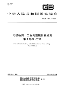 GBT 41856.1-2022 无损检测 工业内窥镜目视检测 第1部分：方法 