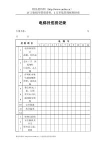 物业管理表格-电梯日巡视记录