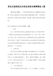 职业生涯规划及自我总结报告集聚精选4篇