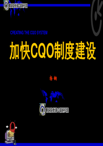 加快CQO制度建设