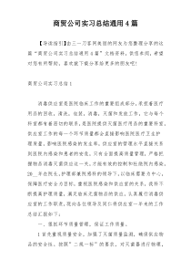 商贸公司实习总结通用4篇