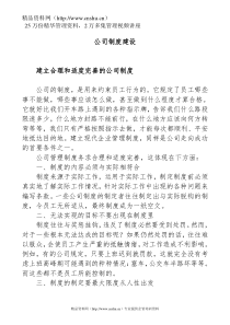 最新公司制度建设讲义