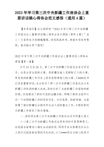 2023年学习第三次中央新疆工作座谈会上重要讲话稿心得体会范文感悟（通用4篇）