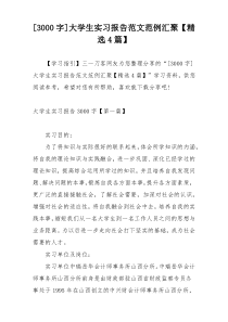 [3000字]大学生实习报告范文范例汇聚【精选4篇】