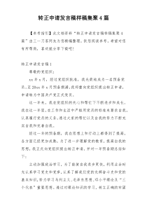 转正申请发言稿样稿集聚4篇