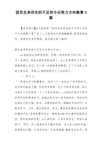 团员自身存在的不足和今后努力方向集聚3篇