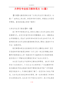 大学生专业实习报告范文（4篇）