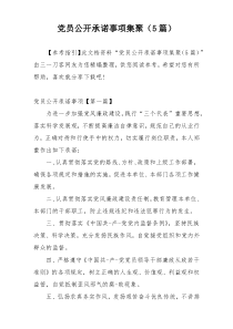 党员公开承诺事项集聚（5篇）