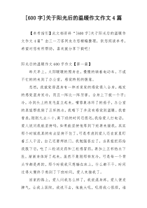 [600字]关于阳光后的温暖作文作文4篇