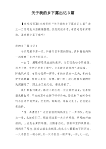 关于我的乡下露出记3篇