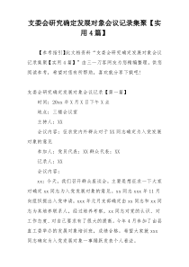 支委会研究确定发展对象会议记录集聚【实用4篇】