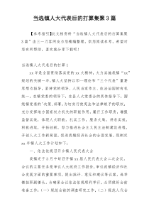 当选镇人大代表后的打算集聚3篇