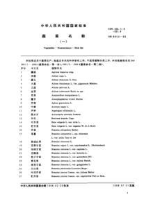 GB 08854-1988 蔬菜名称(一)