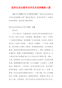 组织生活会督导点评发言范例最新4篇