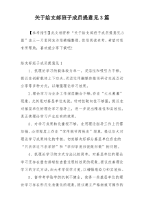 关于给支部班子成员提意见3篇