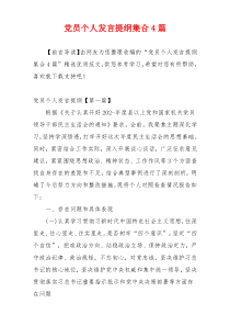 党员个人发言提纲集合4篇