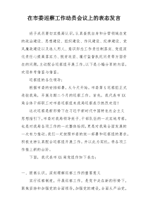 在市委巡察工作动员会议上的表态发言