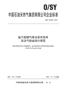 QSY 01878-2021 盐穴型储气库注采井完井及注气排卤设计规范 