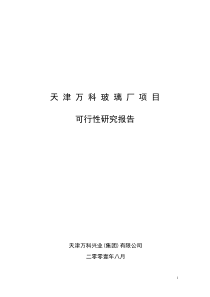 天津万科玻璃厂项目可行性研究报告