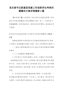 党支部书记抓基层党建工作述职评议考核问题整改方案详情最新4篇