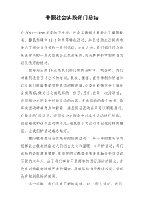 暑假社会实践部门总结