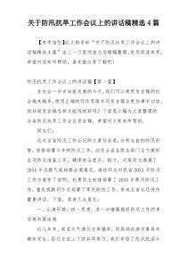 关于防汛抗旱工作会议上的讲话稿精选4篇