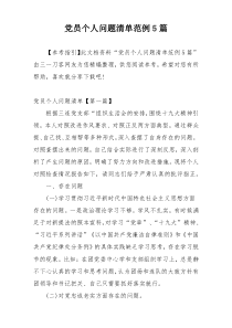 党员个人问题清单范例5篇