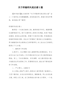 关于师德师风观后感3篇